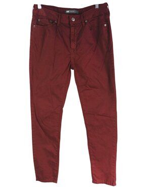 Levis Womens Hi Rise Skinny Red Burgundy Pants W30 L32 Cotton Stretch Indie BTS